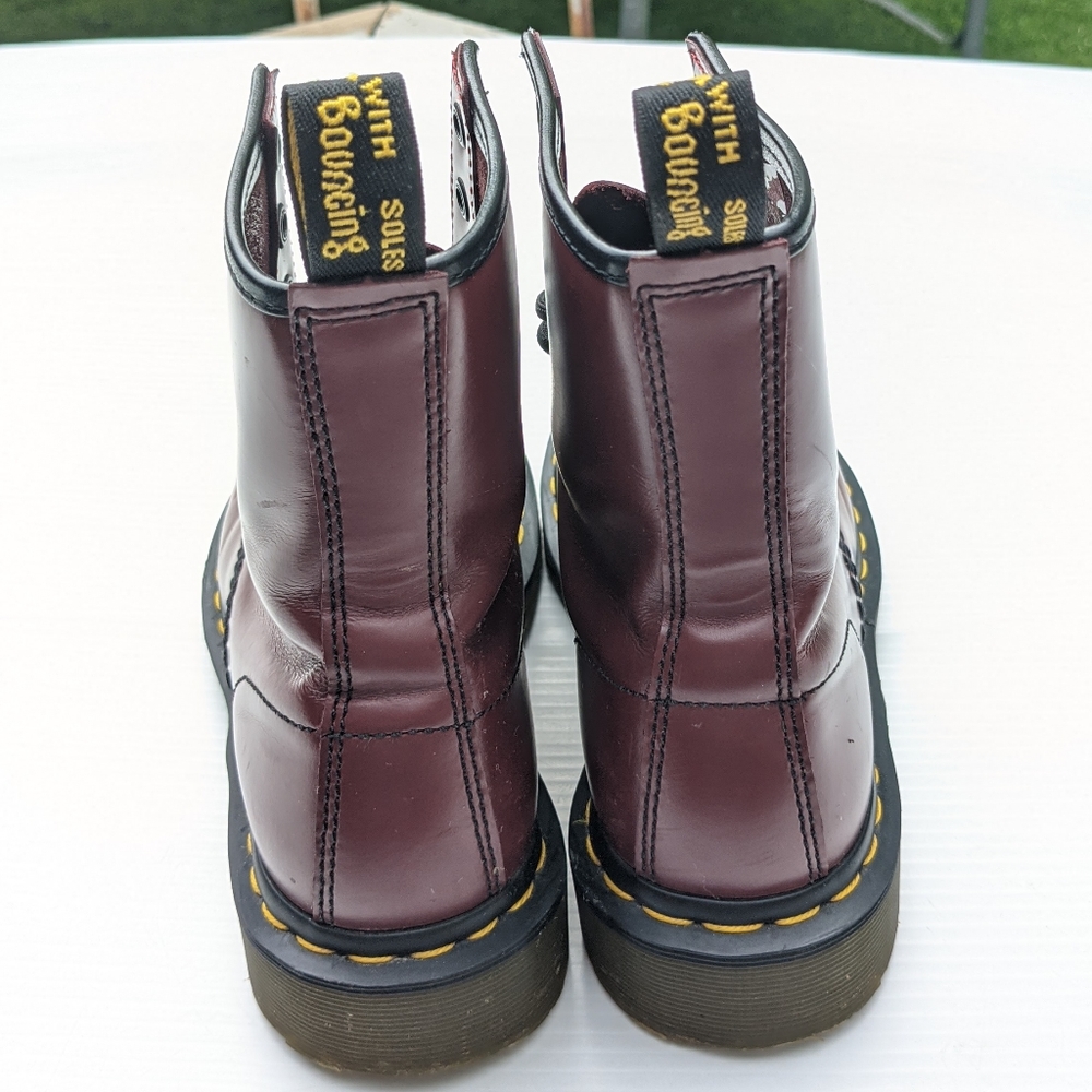DOC MARTENS Smooth Leather Cherry Red Laceup Boots - Picture 9 of 10